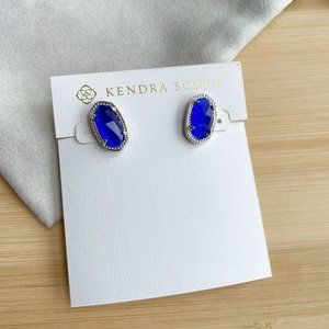 Kendra Scott Cobalt Ellie Earrings Silver